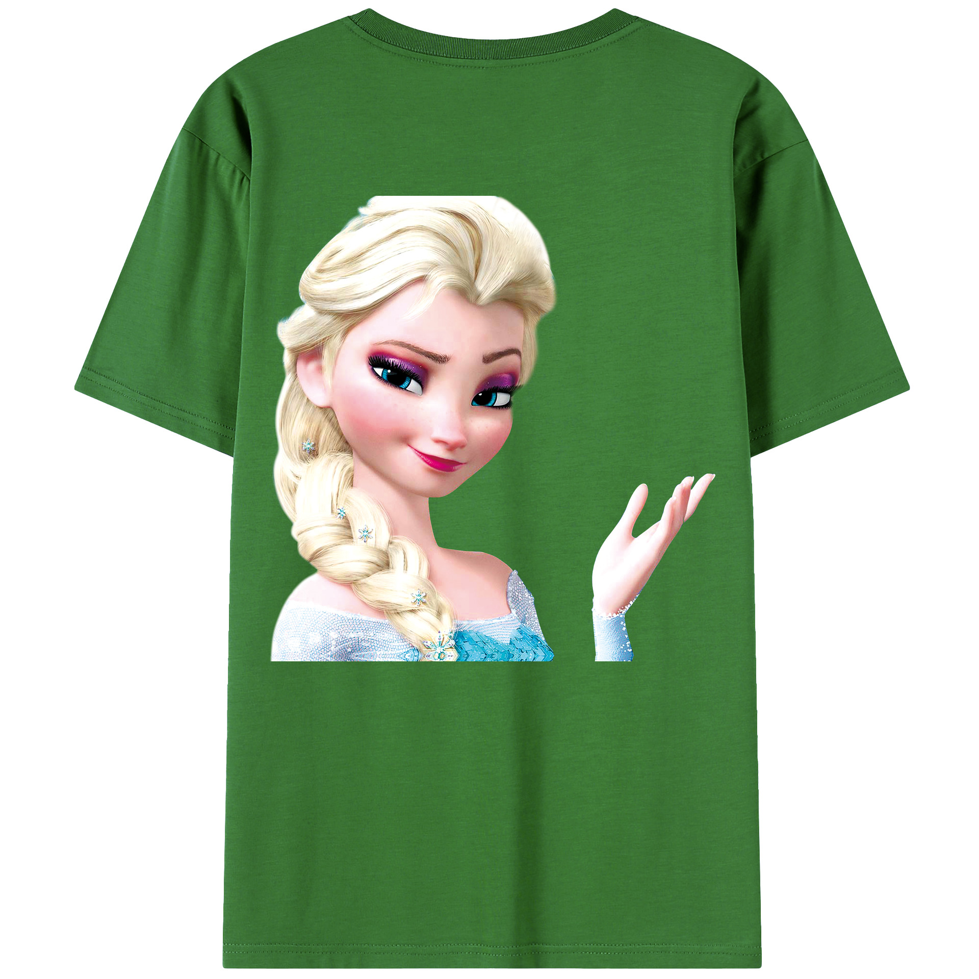 （画像用） アナと雪の女王 アンナ エルサ Frozen Anna Elsa レディース半袖Tシャツ(バックプリント)